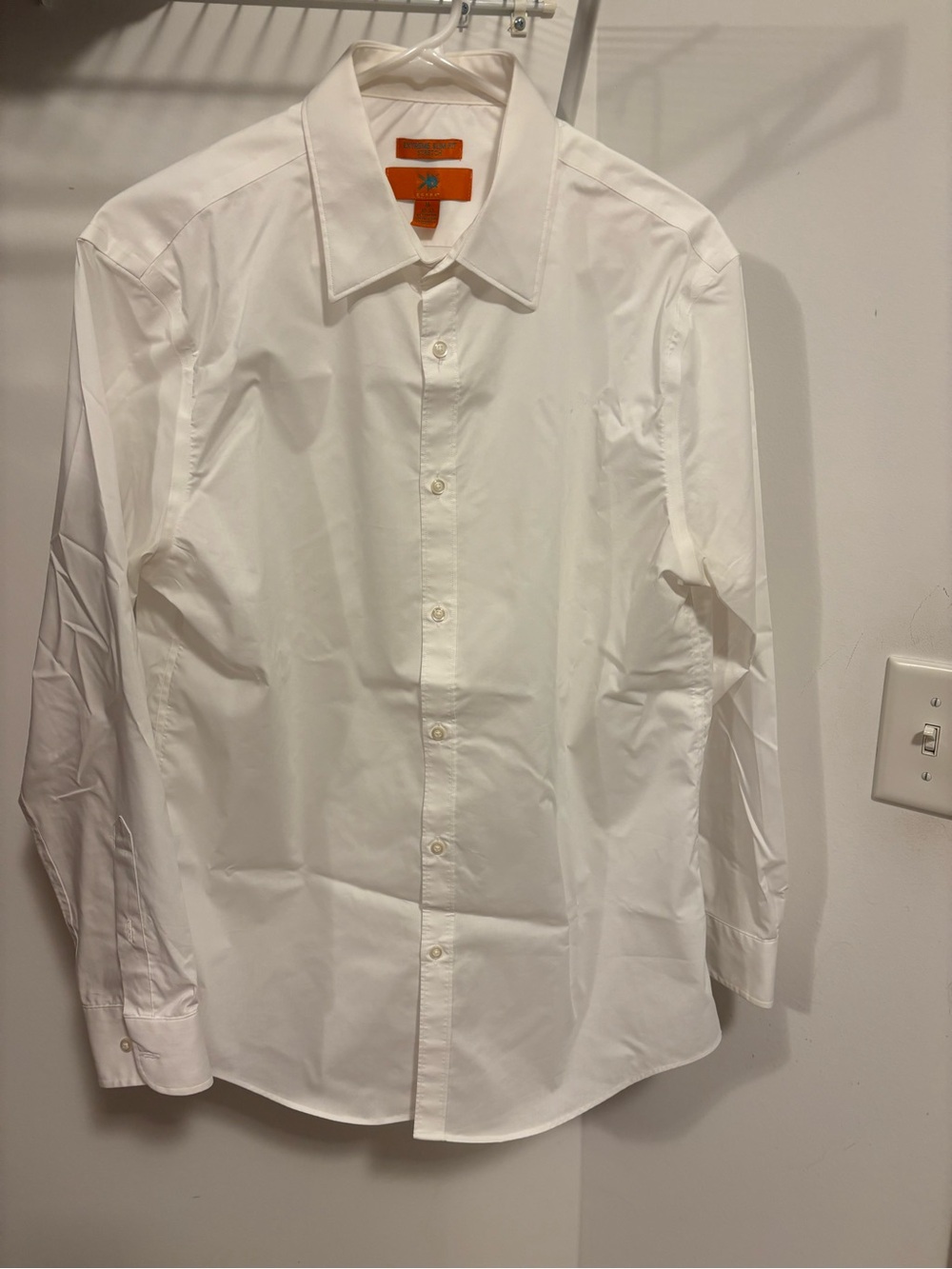 White Men's Dress Shirt Long Sleeve